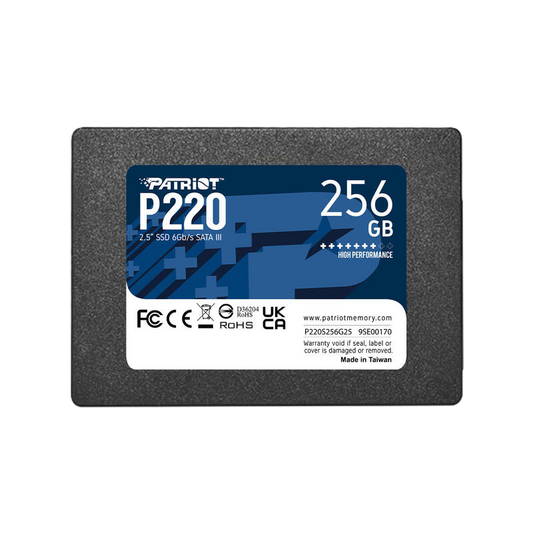 Unidad De Estado Solido Interno Patriot P220 256gb 2.5 Sata Lect.550 Escrit.500 Mbs 7mm Pc Laptop Minipc Sin Bracket