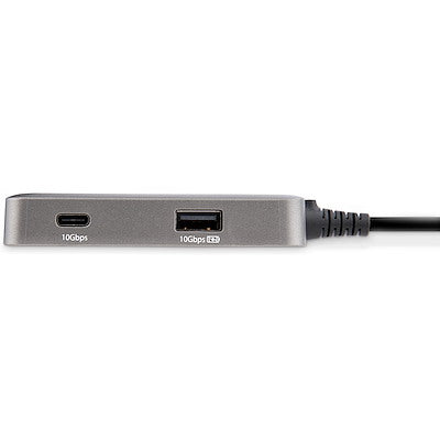 Adaptador Startech.com Multipuertos Usb C - Usb-c A Hdmi 2.0 4k 60hz, Pd Con Paso De 100w - Hub Usb De 3 Puertos De 10gbps - Mini Docking Station Usb Tipo C Portatil - Cable De 25cm