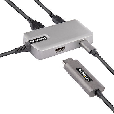 Adaptador Startech.com Multipuertos Usb C - Usb-c A Hdmi 2.0 4k 60hz, Pd Con Paso De 100w - Hub Usb De 3 Puertos De 10gbps - Mini Docking Station Usb Tipo C Portatil - Cable De 25cm