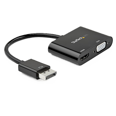 Adaptador De Video Displayport A Hdmi Vga - Dongle Convertidor Displayport 1.2 Hbr2 A Hdmi 2.0 O Vga 1080p - Startech.com Mod. Dp2vgahd20
