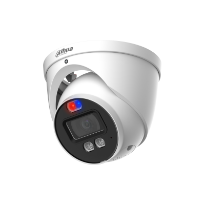 Camara Analoga/ Dahua/ Hac-me1239hn-a-pv/ Domo Tioc De 2 Mp/ Disuasion Activa Luz Roja Y Azul/ Lente De 3.6 Mm/ Super Adapt/ Microfono/ 40 Mts De Iluminacion (ir Y Calida)/ Metalica/ Ip67