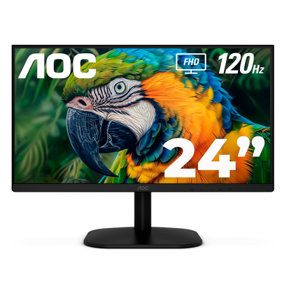 Monitor Led Aoc 24b35h3 / Color Negro / Panel Ips 23.8 / Hdmi Y Vga / Aspecto 16:9 / Tiempo D.r. 1ms / 120hz / Full Hd  1920x1080 / Vesa 100x100 Mm / Contraste 20,000,0001 / Brillo 300 Cd/m2