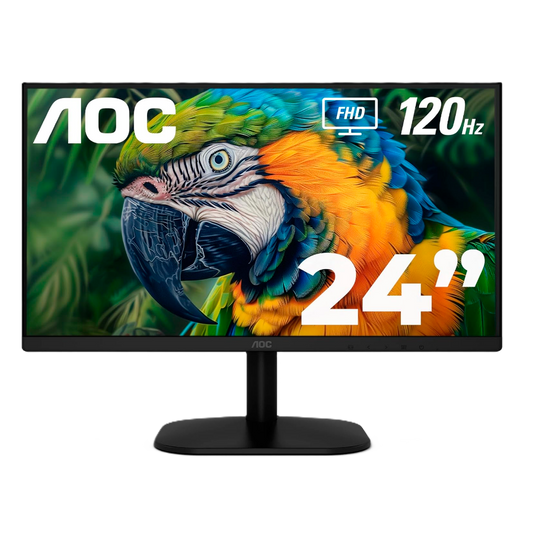 Monitor Led Aoc 24b35h3 / Color Negro / Panel Ips 23.8 / Hdmi Y Vga / Aspecto 16:9 / Tiempo D.r. 1ms / 120hz / Full Hd  1920x1080 / Vesa 100x100 Mm / Contraste 20,000,0001 / Brillo 300 Cd/m2