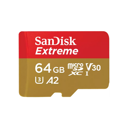 Memoria Sandisk Micro Sdxc 64gb Extreme 170mb/s 4k Clase 10 A2 V30 C/adaptador Sdsqxah-064g-gn6ma