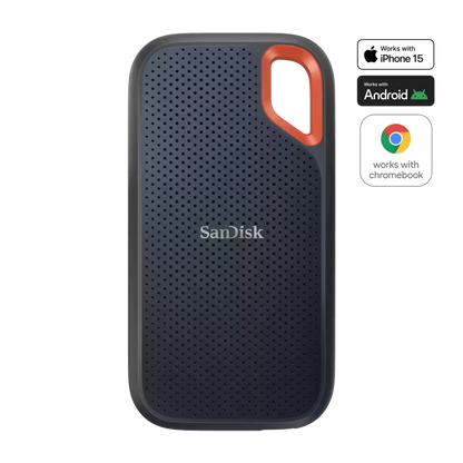 Unidad De Estado Solido Ssd Externo Sandisk Extreme Portable 1tb 2.5 Usb 3.2 Velocidad De Lect.1050 Mb/s Escrit.1000mb/s Uso Rudo Sdssde61-1t00-g25b