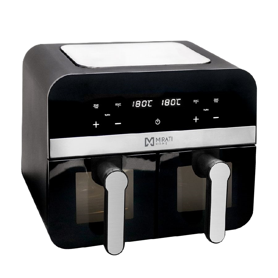 Freidora De Aire Mirati De 9 Litros Totales Cuanta Con 2 Cantastas De 4.5l Cada Una Con Ventana, Regulacion De Temperatura Individual 1700w, Temperatura De 80c-200c