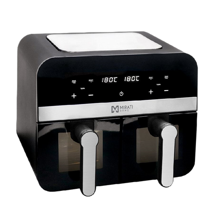 Freidora De Aire Mirati De 9 Litros Totales Cuanta Con 2 Cantastas De 4.5l Cada Una Con Ventana, Regulacion De Temperatura Individual 1700w, Temperatura De 80c-200c
