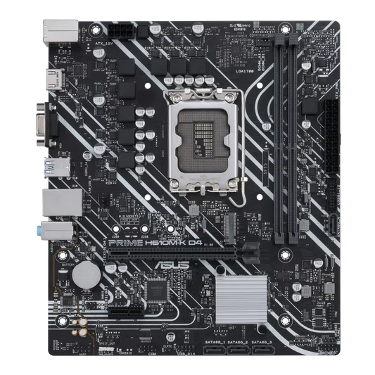 Mb Asus H610 Intel S-1700 14a Gen/2x Ddr4 2666/hdmi/d-sub/m.2/2x Usb3.2/micro Atx/gama Basica