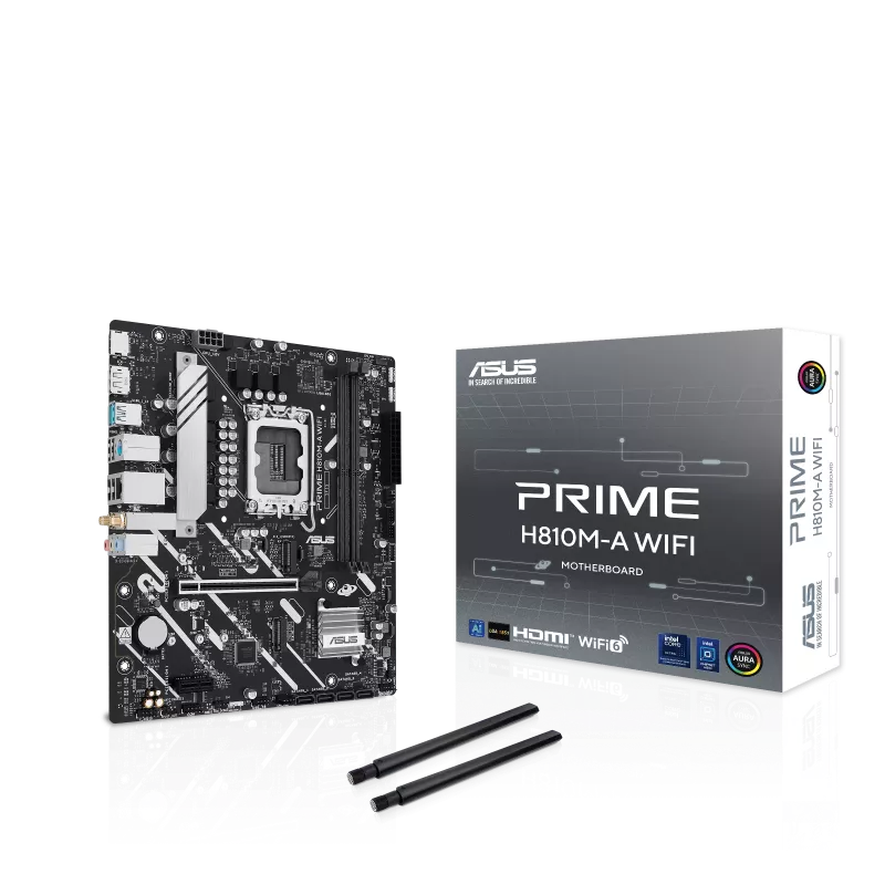 Mb Asus H810 Intel S-1851 Serie 2 /2x Ddr5 6400 /hdmi /dp /2x M.2 /2x Usb 3.2 /wifi 6 /bluetooth /micro Atx /gama Basica
