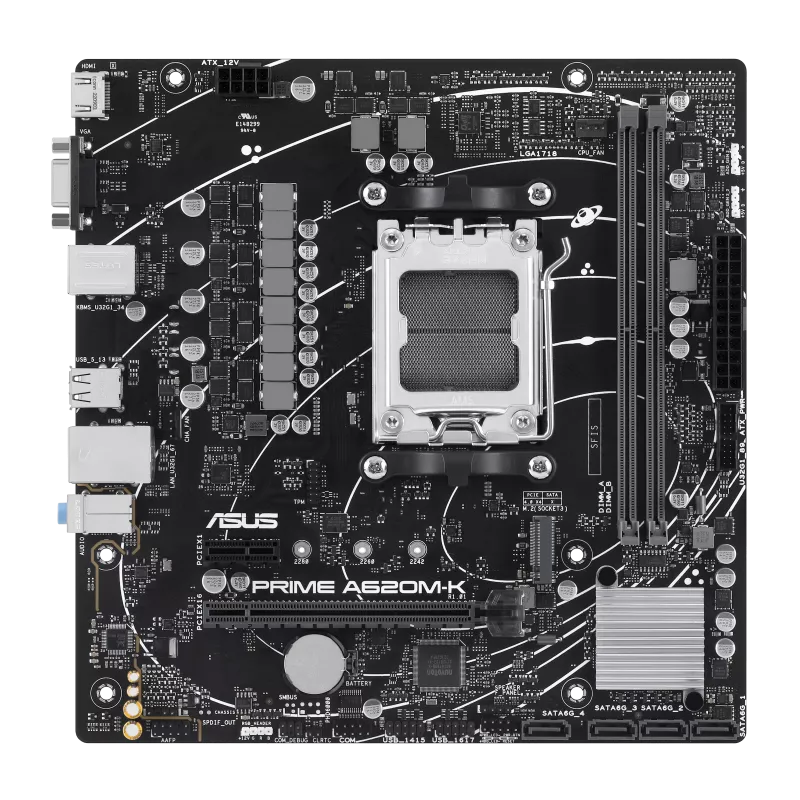Mb Asus A620 Amd S-am5 9a Gen /2x Ddr5 5200 /hdmi /vga /m.2 /4x Usb 3.2 /micro Atx /gama Basica