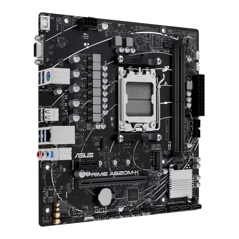 Mb Asus A620 Amd S-am5 9a Gen /2x Ddr5 5200 /hdmi /vga /m.2 /4x Usb 3.2 /micro Atx /gama Basica