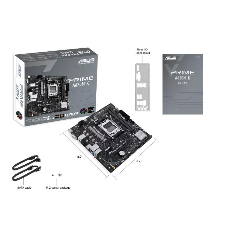 Mb Asus A620 Amd S-am5 9a Gen /2x Ddr5 5200 /hdmi /vga /m.2 /4x Usb 3.2 /micro Atx /gama Basica