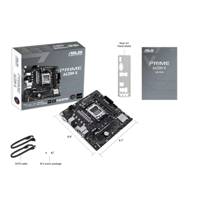 Mb Asus A620 Amd S-am5 9a Gen /2x Ddr5 5200 /hdmi /vga /m.2 /4x Usb 3.2 /micro Atx /gama Basica