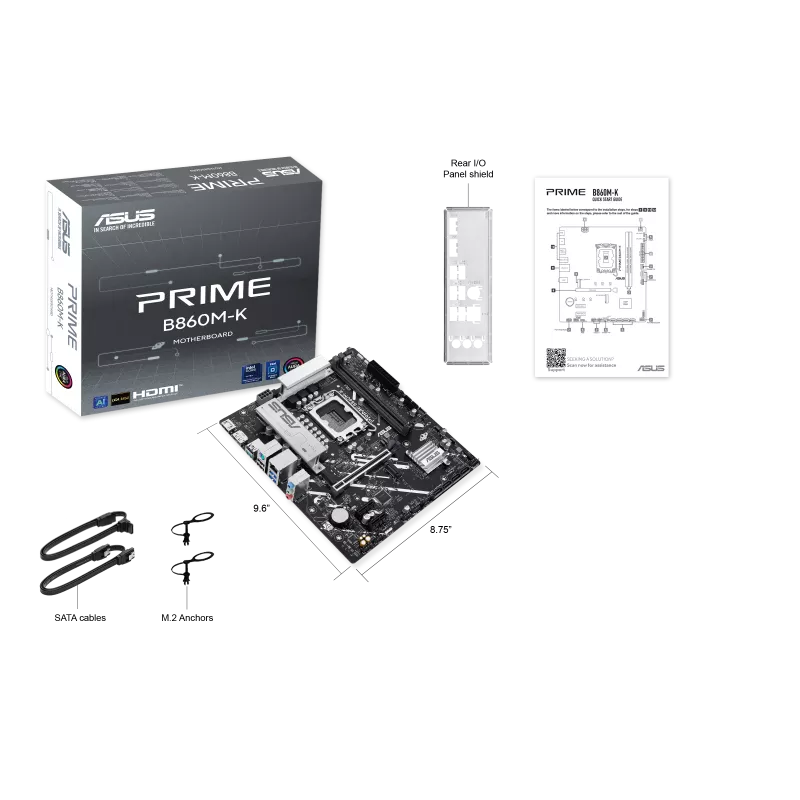 Mb Asus B860 Intel S-1851 Serie 2 /2x Ddr5 8800 /hdmi /dp /2x M.2 /2x Usb 3.2 /micro Atx /gama Media
