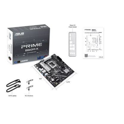 Mb Asus B860 Intel S-1851 Serie 2 /2x Ddr5 8800 /hdmi /dp /2x M.2 /2x Usb 3.2 /micro Atx /gama Media