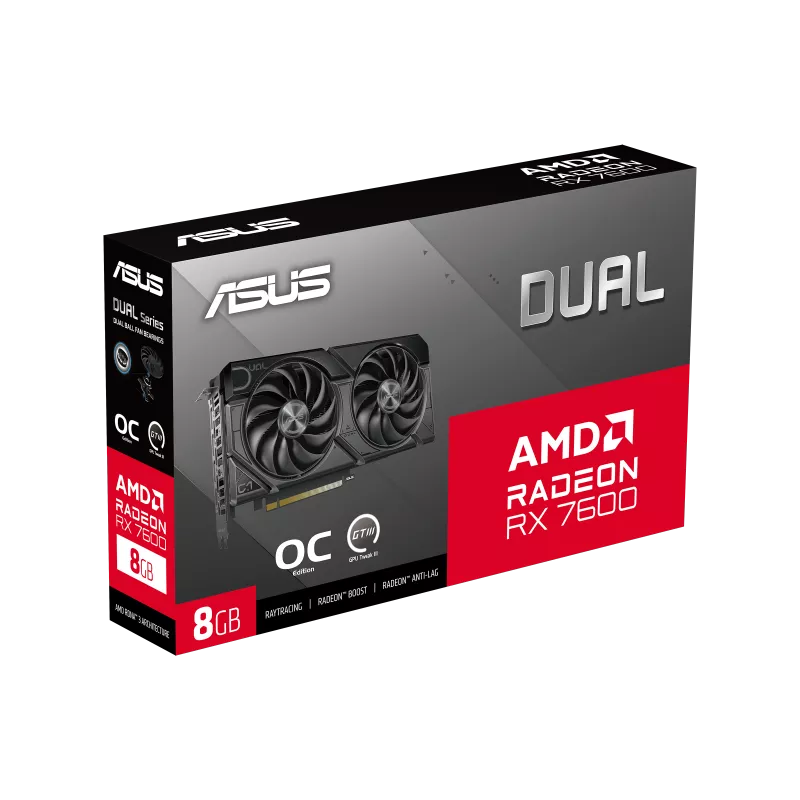 Tarjeta De Video Asus Radeon Rx7600 /pcie X16 4.0 /8gb Gddr6 /hdmi /3xdp /estandar /gama Media