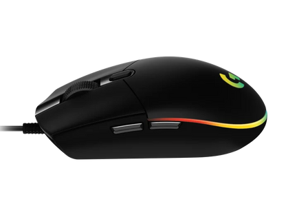 Mouse Gaming Logitech G203 Rgb Lightsync Optico Usb Alambrico 6 Botones Programables Negro