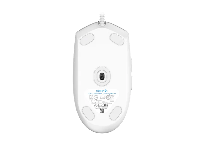 Mouse Gaming Logitech G203 Rgb Lightsync Optico Usb Alambrico 6 Botones Programables Blanco