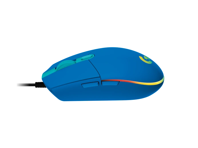 Mouse Gaming Logitech G203 Rgb Lightsync Optico Usb Alambrico 6 Botones Programables Azul