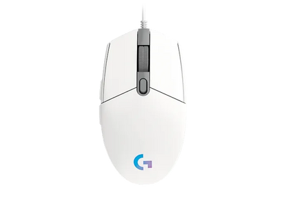Mouse Gaming Logitech G203 Rgb Lightsync Optico Usb Alambrico 6 Botones Programables Blanco