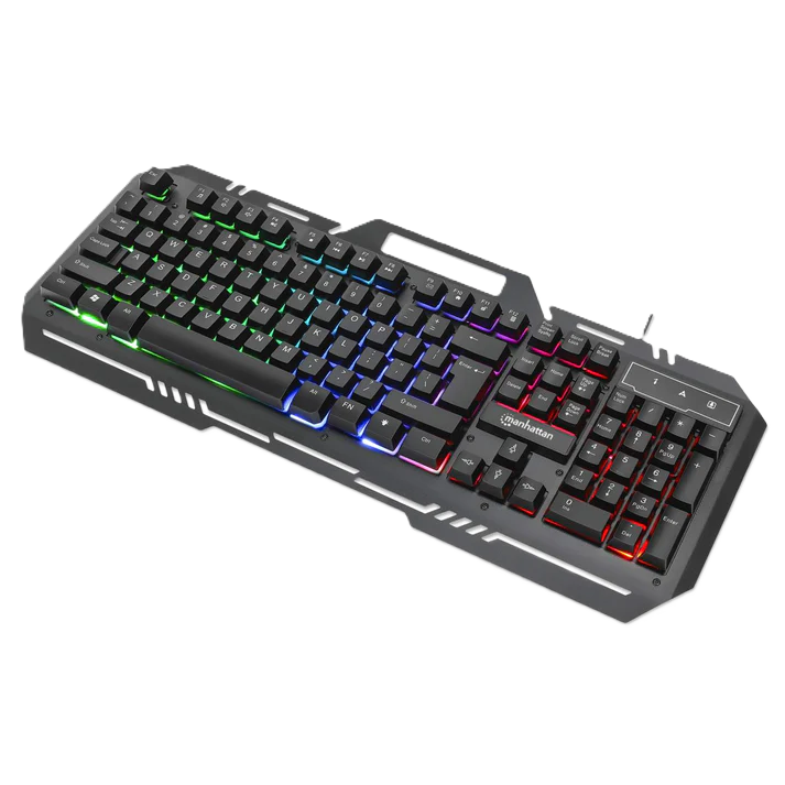 Teclado Gaming Led , Manhattan , 180610 ,con PÁnel MetÁlico Para Celular