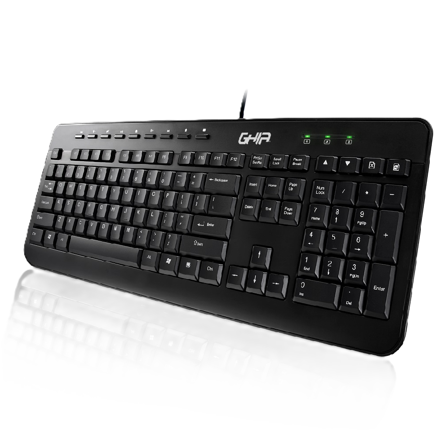 Kit Teclado Multimedia Y Mouse Usb Ghia Color Negro Alambrico