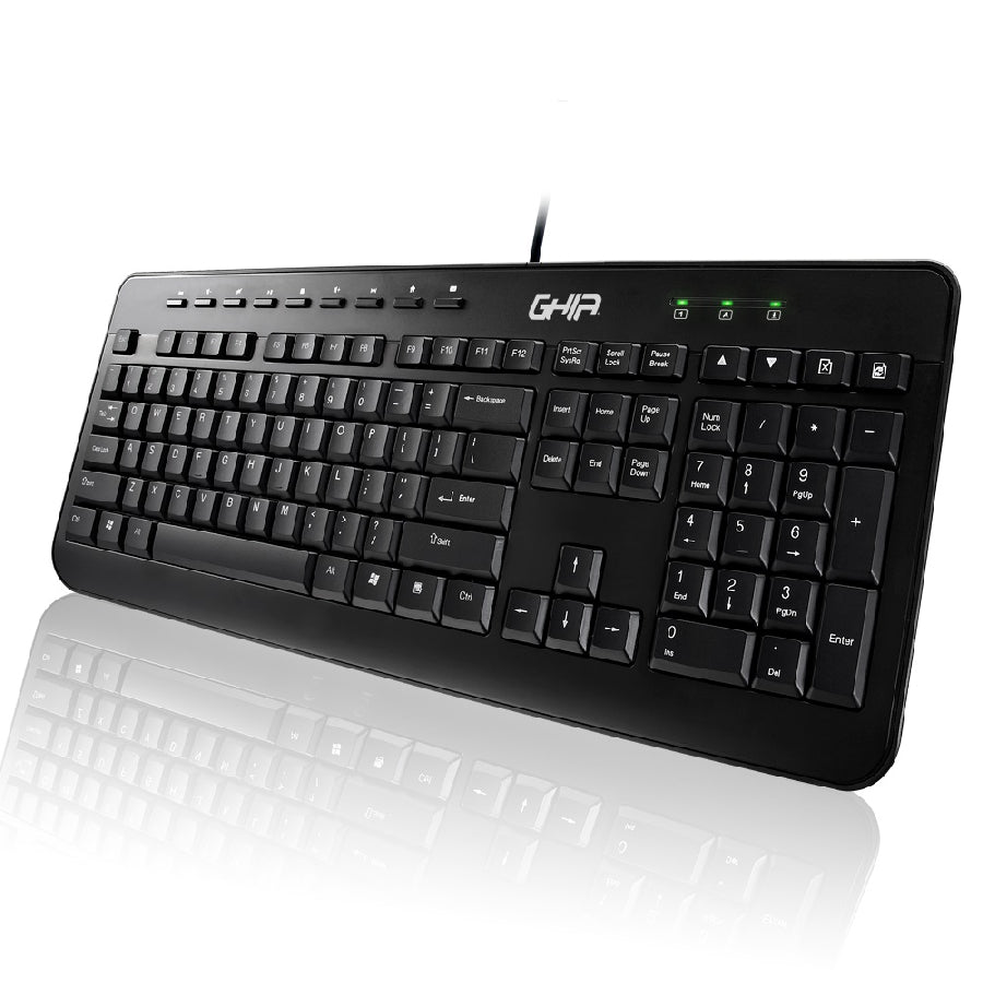 Kit Teclado Multimedia Y Mouse Usb Ghia Color Negro Alambrico