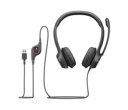 Audifonos Diadema Logitech H390 Supresion De Ruido Control De Volumen Usb Negro