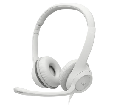 Audifonos Diadema Logitech H390 Supresion De Ruido Control De Volumen Usb Blanco