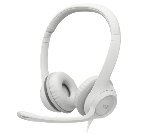 Audifonos Diadema Logitech H390 Supresion De Ruido Control De Volumen Usb Blanco