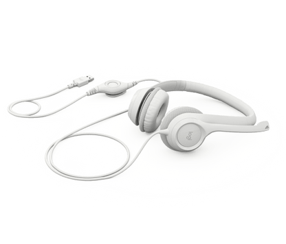Audifonos Diadema Logitech H390 Supresion De Ruido Control De Volumen Usb Blanco