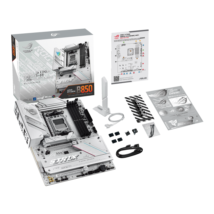 Mb Asus B850 Amd S-am5 9a Gen /4x Ddr5 8000 /hdmi /dp /6x Usb 3.2 /wifi 7 /bluetooth /atx /gama Alta /gamer /rgb /white
