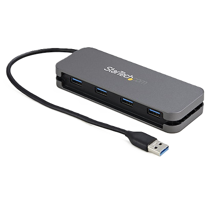 Hub Usb 3.0 De 4 Puertos Usb-a - Hub Usb Tipo A Para Laptop/pc, 5gbps, Alimentado Por Bus Usb, Cable De 28cm Y Gestor De Cable - Startech.com Mod. Hb30am4ab