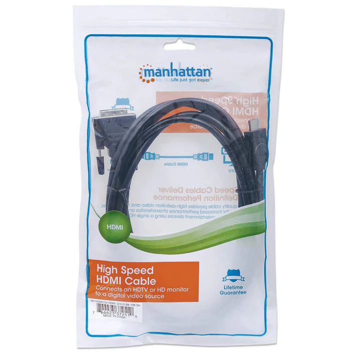 Cable Hdmi,manhattan,372510, - Dvi-d M-m  3.0m