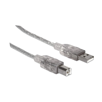 Cable Usb,manhattan,333405, V2.0 A-b 1.8m, Plata