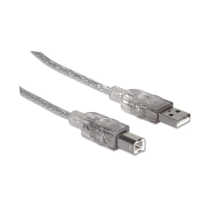 Cable Usb,manhattan,333405, V2.0 A-b 1.8m, Plata