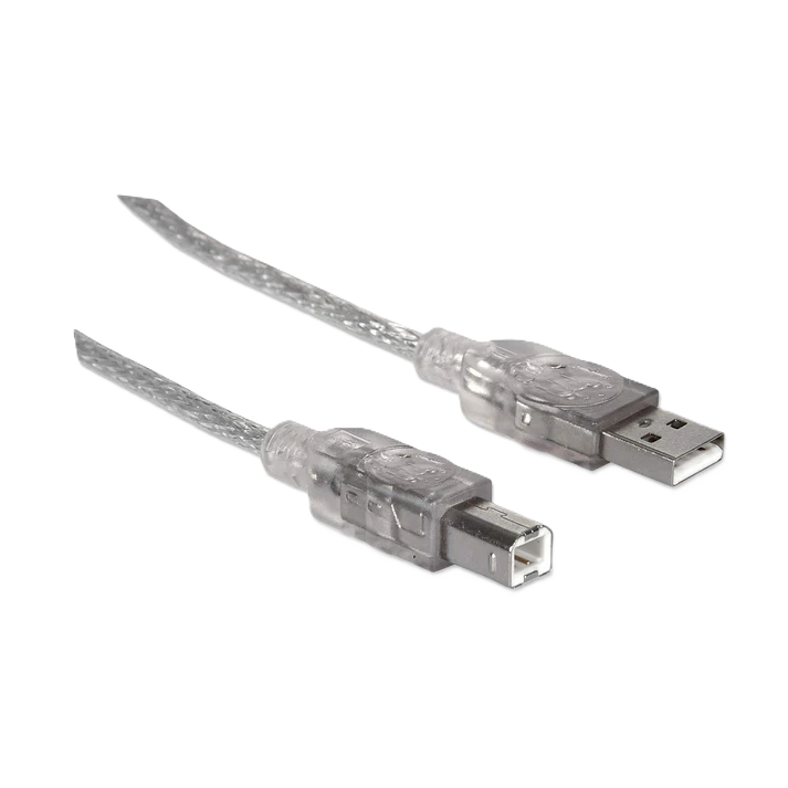 Cable Usb,manhattan,345408, V2.0 A-b  5.0m  Plata