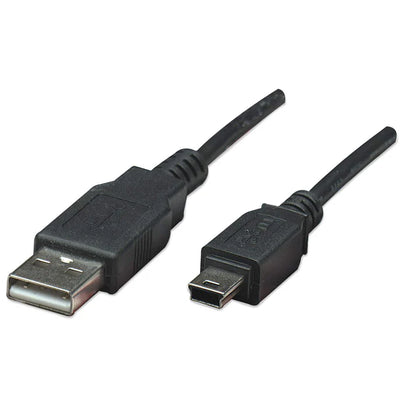 Cable Usb , Manhattan, 322638, V2.0 A-mini B 0.9m Negro