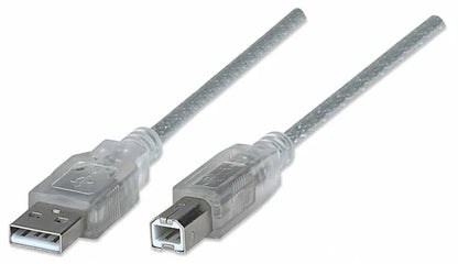 Cable Usb,manhattan,340465,v2.0 A-b  4.5m, Plata