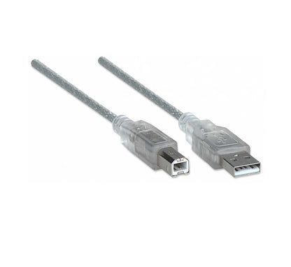 Cable Usb,manhattan,340465,v2.0 A-b  4.5m, Plata