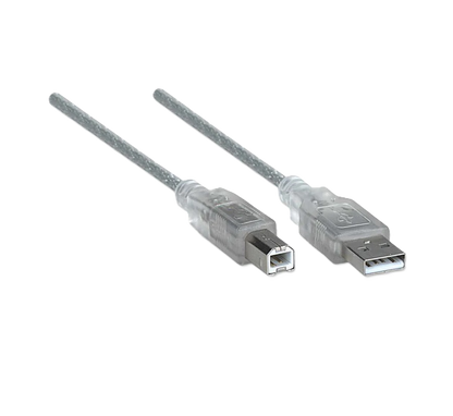 Cable Usb,manhattan,340465,v2.0 A-b  4.5m, Plata