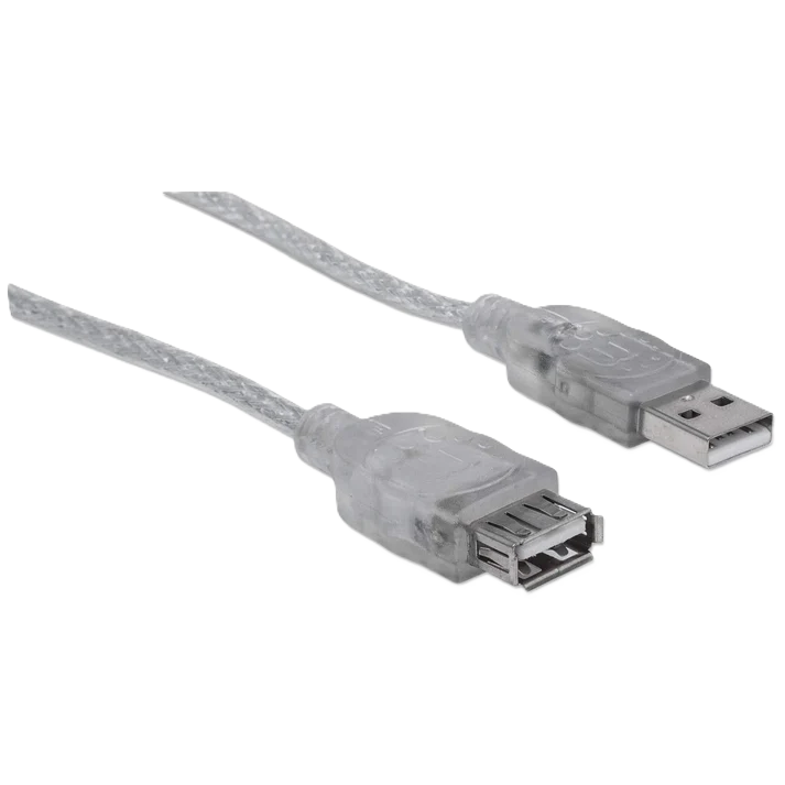 Cable Usb,manhattan,340496, V2.0 Ext. 3.0m Plata