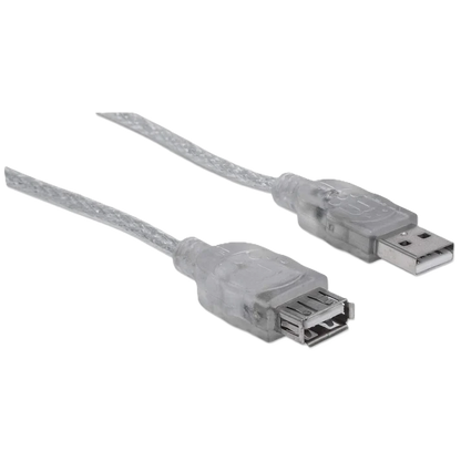 Cable Usb,manhattan,340496, V2.0 Ext. 3.0m Plata
