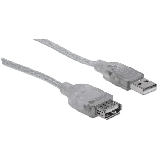 Cable Usb,manhattan,340496, V2.0 Ext. 3.0m Plata