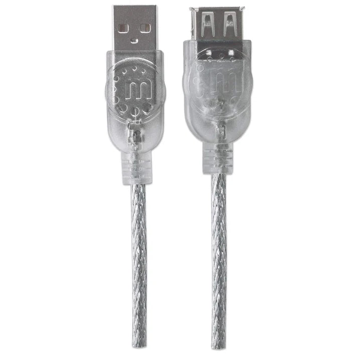 Cable Usb,manhattan,340496, V2.0 Ext. 3.0m Plata