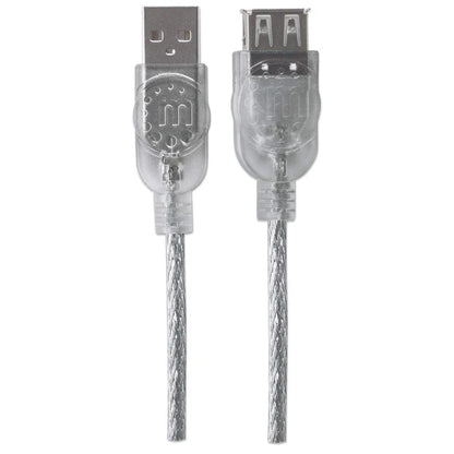 Cable Usb,manhattan,340496, V2.0 Ext. 3.0m Plata