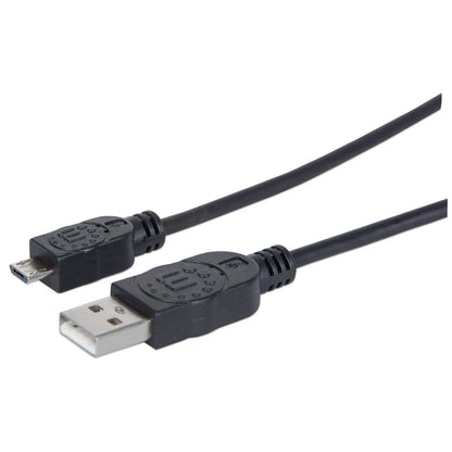 Cable Usb,manhattan,307161, V2 A-micro B, Bolsa Pvc 1.0m Negro