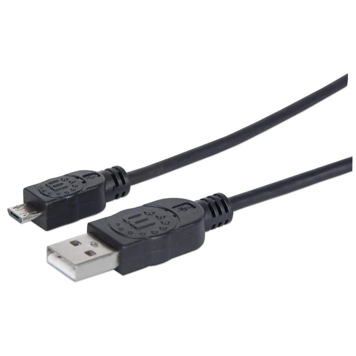 Cable Usb,manhattan,325684, V2 A-micro B, Bolsa Pvc 3.0m Negro