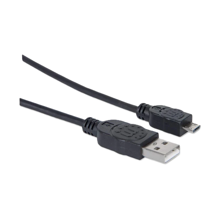 Cable Usb,manhattan,307178, V2 A-micro B, Bolsa Pvc 1.8m Negro