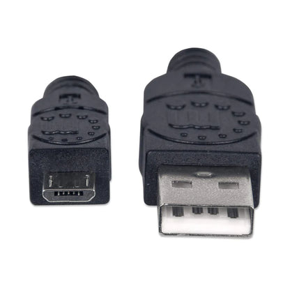 Cable Usb,manhattan,307178, V2 A-micro B, Bolsa Pvc 1.8m Negro